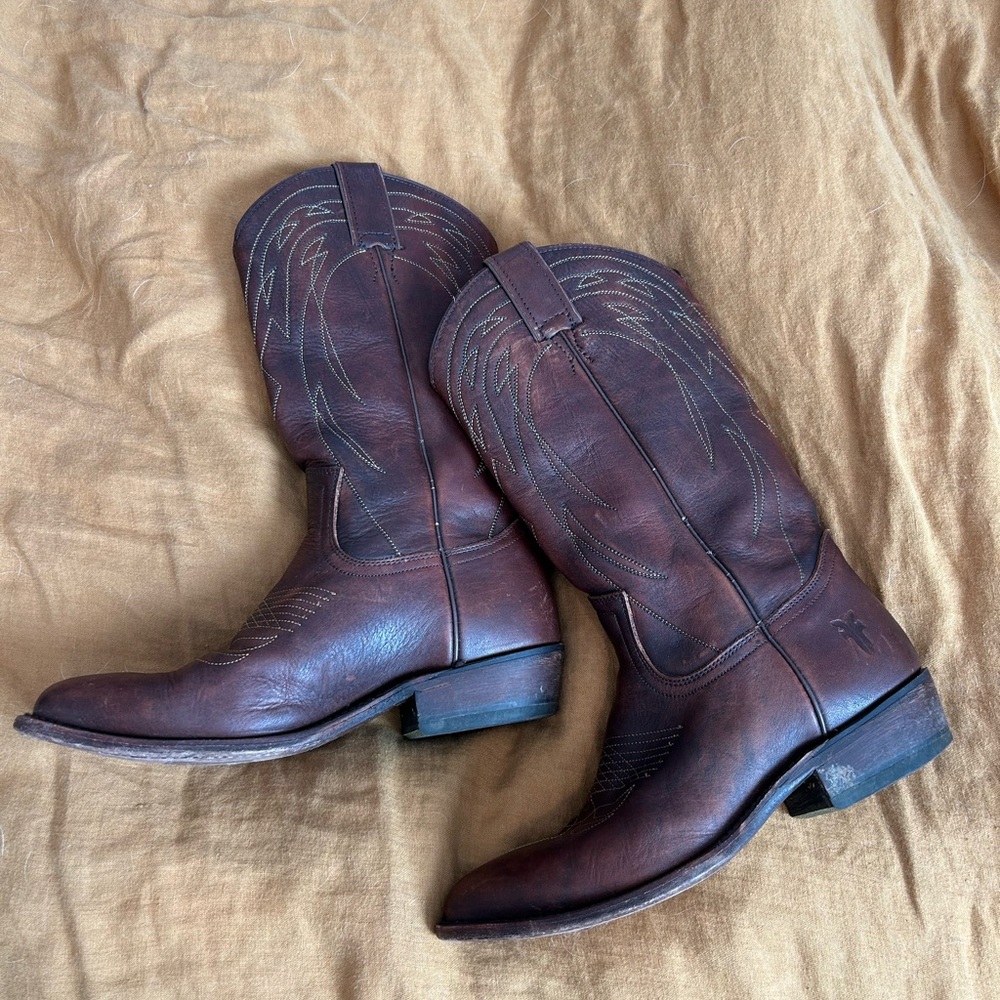 Frye Dark Brown Western Boots